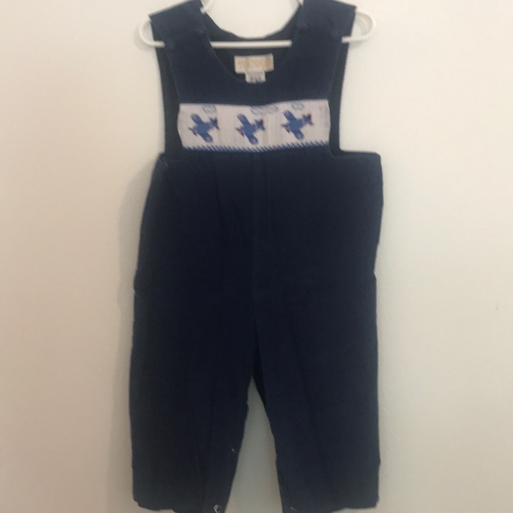 Corduroy Smocked Airplane overall